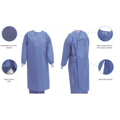 Bata Quirúrgica Plus-Protect Talla L + 2 Toallas celulosa 30x34cm