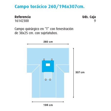 Cirugía Torácica Campo torácico 260/196x307cm.
